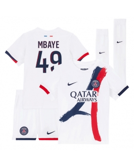 Paris Saint-Germain Ibrahim Mbaye #49 Maglia Gara Trasferta Repliche 2025-26 Bambino Maniche Corte